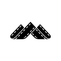 Mountain filmstrips simple flat logo template in black color