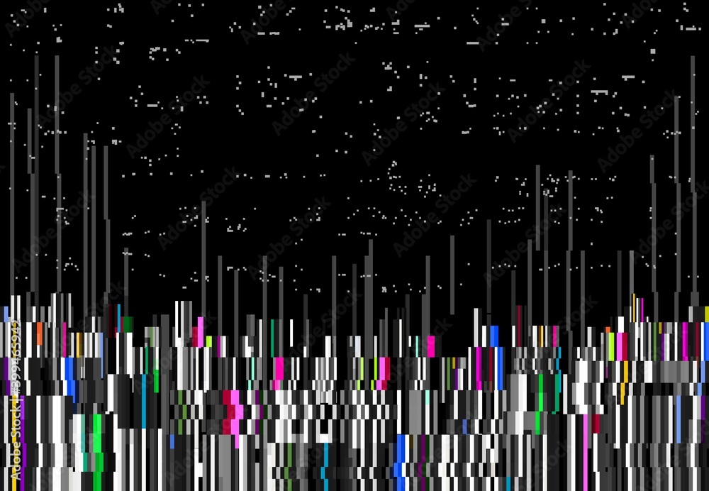 Aufkleber glitch color lines, vector distorted background