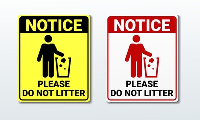 Do not litter sign. Keep it clean. Illustration vector