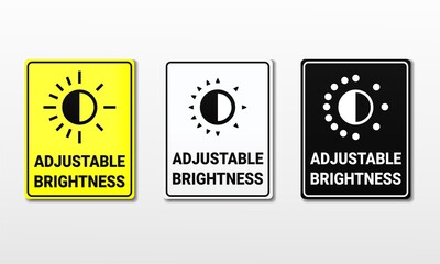 Set of adjustable brightness sign. Illustration vector