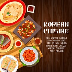 Korean cuisine food, restaurant menu dishes, meals