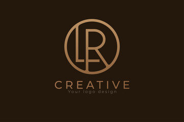 Abstract initial letter L and R logo,usable for branding and business logos, Flat Logo Design Template, vector illustration