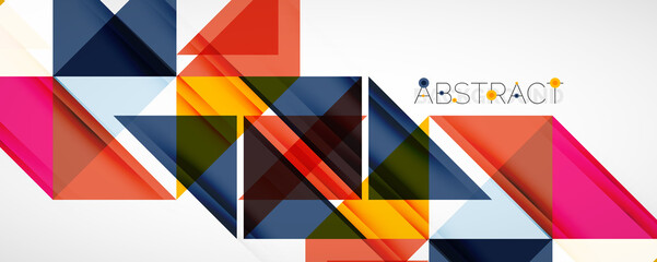 Geometric abstract background. Techno color triangle shapes. Vector illustration for covers, banners, flyers and posters and other designs