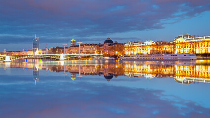 Fototapeta premium Historic University Bridge - Lyon, France