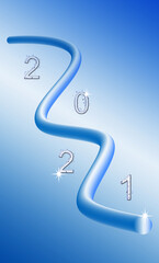 New 2021 year on blue gradient background