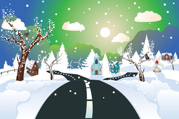 Road to winter village