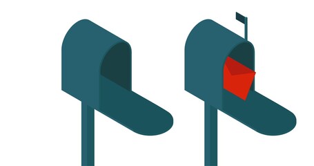 American mailbox vector illustration isometric view