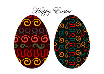 Easter egg. Vector illustration decorated with tribal ethnic symbols . Doodle style