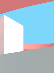 3D illustration of abstract architecture background, Minimal architectural poster.
