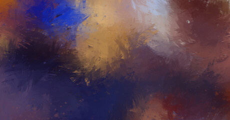 Painted composition with vibrant brush strokes. Textured colorful painting. Paint brushed wallpaper.