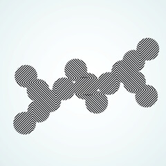 Circle Logo with lines.Square unusual icon Design .frame with Vector stripes .Geometric shape.