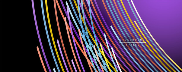 Abstract colorful lines vector background. Internet, big data and technology connections concept, abstract template