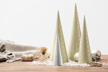 Beautiful Christmas decorations on table in room