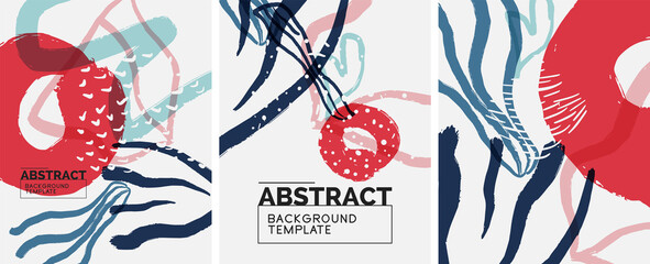 Social media abstract backgrounds. Abstract hand drawn doodles. Vector illustration for covers, banners, flyers