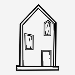 House building doodle vector icon. Drawing sketch illustration hand drawn line eps10