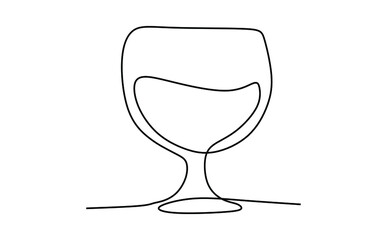 Continuous one line drawing of a goblet glass
