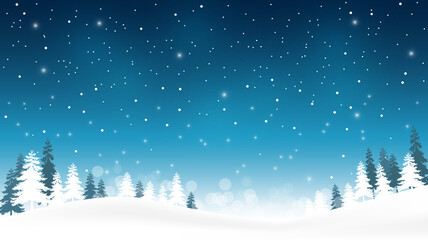 Snowflakes on Blue background for Christmas and Happy New Year celebration