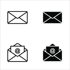email icon isolated on white background. Open envelope pictogram. color editable