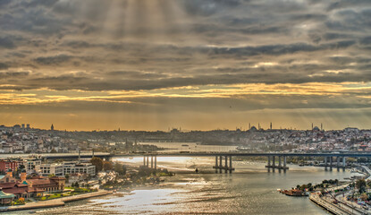 Istanbul, Turkey: The Golden Horn at sunrise