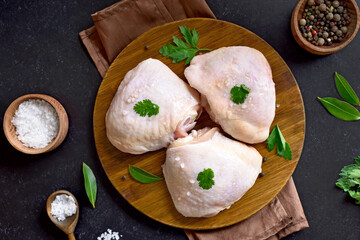 Raw chicken thigh