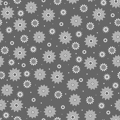 Seamless pattern white snowflakes. Christmas design. Picture for packaging paper and new year's textiles.