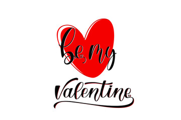 Happy valentines day illustration. Hand lettering vector illustration.
