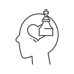 Inner dialog icon, linear isolated illustration, thin line vector, web design sign, outline concept symbol with editable stroke on white background.