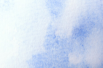 Light blue watercolor background. Aquarelle hand painted texture paper. Drawing concept