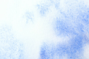 Light blue watercolor background. Aquarelle hand painted texture paper. Drawing concept
