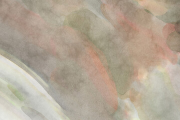 Modern painting of soothing brush strokes resembling alcohol inks. Watercolor abstract painting with pastel colors for poster, wall art, banner, card, book cover or packaging.