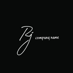 Rj initial handwriting or handwritten logo for identity