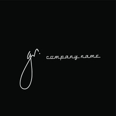 gr initial handwriting or handwritten logo for identity