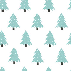 Seamless pattern with cute cartoon tree for fabric print, textile, gift wrapping paper. colorful vector for kids, flat style