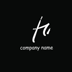 hi initial handwriting or handwritten logo for identity