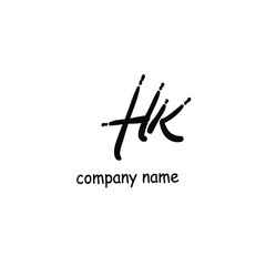 Hk initial handwriting or handwritten logo for identity