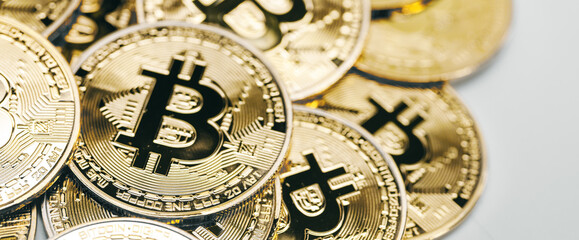 Fototapeta na wymiar Background of bitcoins