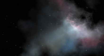 Star field in galaxy space with colorful nebula. Sci fi background of deep space. Ethereal wallpaper.