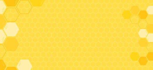 Abstract  honeycomb with hexagon grid cells on yellow background vector illustration.