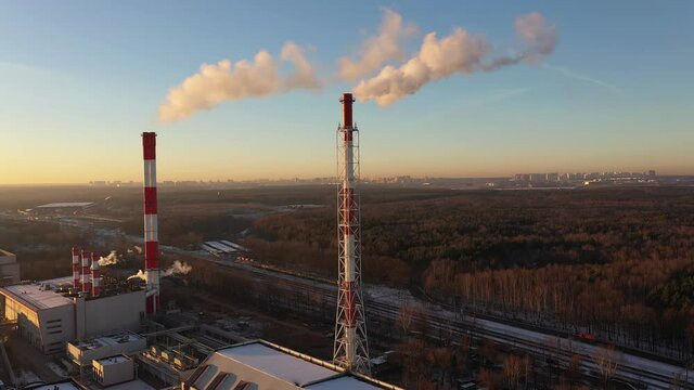 Aerial shot of a thermal power station
