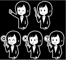 ビジネスウーマン　ポインター　セット