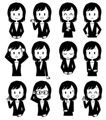 ビジネスウーマン　表情セット