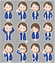 ビジネスウーマン　表情セット
