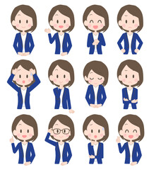 ビジネスウーマン　表情セット