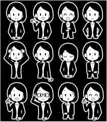 ビジネスウーマン　表情セット