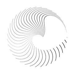 Lines in Circle Form . Spiral Vector Illustration .Technology round Logo . Design element . Abstract Geometric shape .