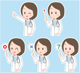 女性医師　ポインター　セット