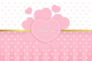 Valentine's day background with pink pastel Color hearts. - Vector.