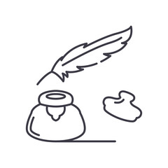 Ink icon, linear isolated illustration, thin line vector, web design sign, outline concept symbol with editable stroke on white background.