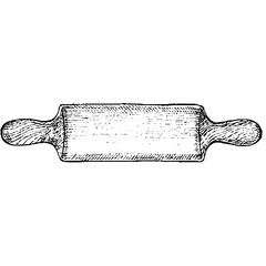 Vector illustrations. Wooden rolling pin. Doodle style