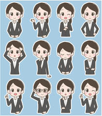 ビジネスウーマン　表情セット